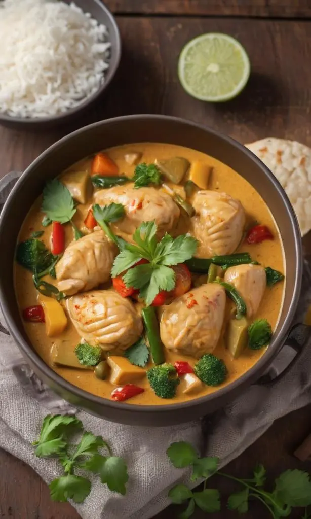 Thai-Curry mit Huhn, Gemüse und Kokosmilch